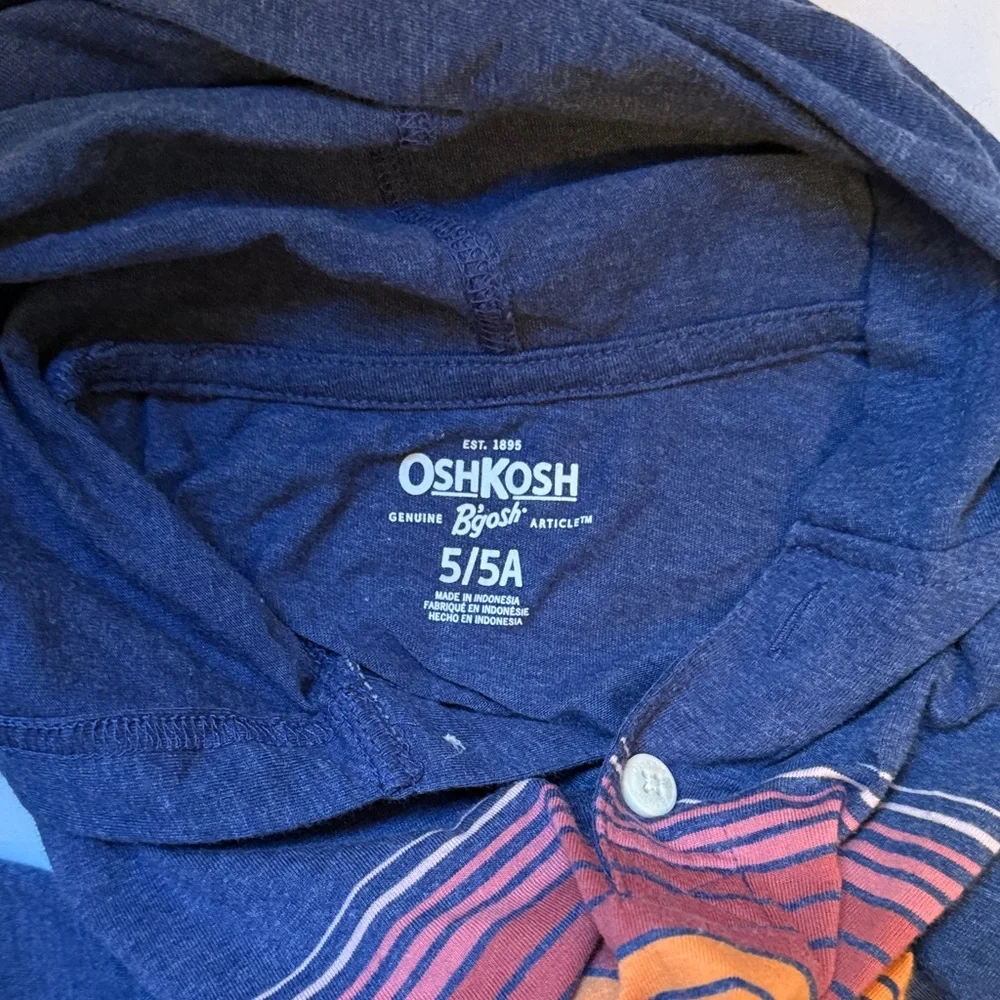 OshKosh B'gosh Blue Hoodie with Multicolor Stripes
